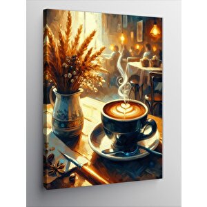Kanvas Tablo Kafedeki Fincan 100x140 cm