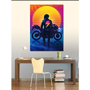 Kanvas Tablo Motorcu Temalı