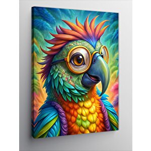 Kanvas Tablo Gözlüklü Papağan 70x100 cm