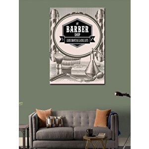 Kanvas Tablo Berber Dükkanı Temalı 70x100 cm