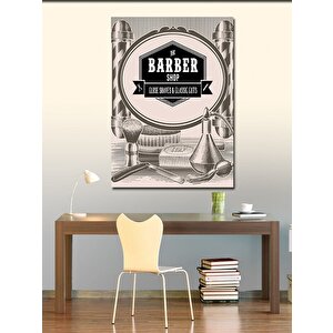 Kanvas Tablo Berber Dükkanı Temalı 70x100 cm