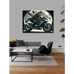 Kanvas Tablo Spor Motor Süren Kurt Ve Kartallar 100x140 cm