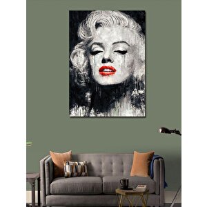 Kanvas Tablo Kırmızı Rujlu Marilyn Monroe