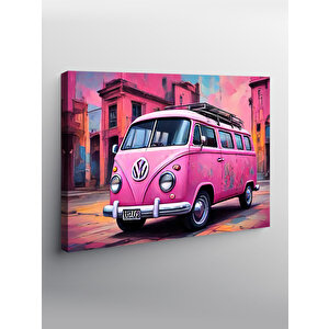 Kanvas Tablo Pembe Minibüs 70x100 cm