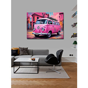 Kanvas Tablo Pembe Minibüs 70x100 cm