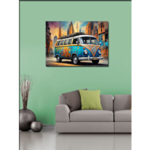 Kanvas Tablo Mavi Minibüs 70x100 cm