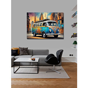 Kanvas Tablo Mavi Minibüs 70x100 cm