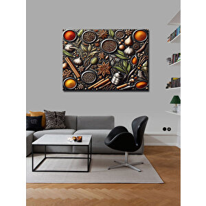 Kanvas Tablo Baharatlar Mutfak Temalı 100x140 cm