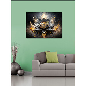 Kanvas Tablo Gold Lotus Çiçeği 70x100 cm