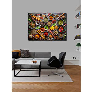 Kanvas Tablo Baharatlar Mutfak Temalı 100x140 cm
