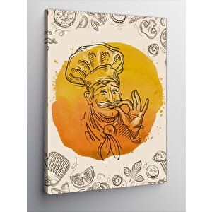 Kanvas Tablo Aşçı Mutfak Temalı 70x100 cm