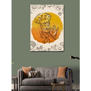 Kanvas Tablo Aşçı Mutfak Temalı 70x100 cm