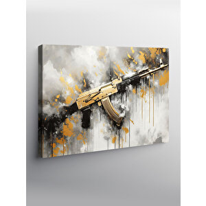 Kanvas Tablo Gold Ak-47 100x140 cm