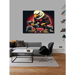 Kanvas Tablo Dambıl Kaldıran Kartal Gym Temalı 70x100 cm