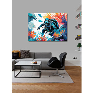 Kanvas Tablo Dalış Yapan Dalgıç 70x100 cm
