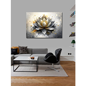 Kanvas Tablo Beyaz Fon Lotus Çiçeği 100x140 cm