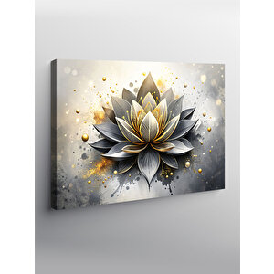 Kanvas Tablo Beyaz Fon Lotus Çiçeği 70x100 cm