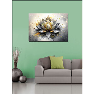 Kanvas Tablo Beyaz Fon Lotus Çiçeği 70x100 cm