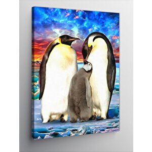 Kanvas Tablo Sevimli Penguen Ailesi