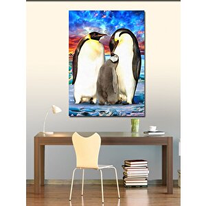 Kanvas Tablo Sevimli Penguen Ailesi