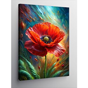 Kanvas Tablo Kırmızı Gelincik Çiçeği 70x100 cm