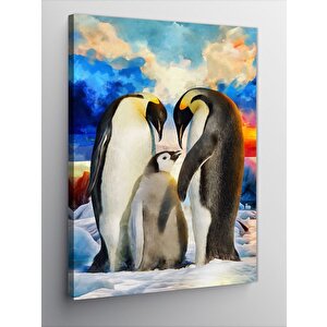 Kanvas Tablo Sevimli Penguen Ailesi