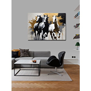 Kanvas Tablo Koşan Atlar 100x140 cm