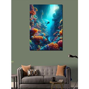 Kanvas Tablo Dalış Yapan Dalgıç 70x100 cm