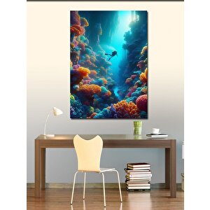 Kanvas Tablo Dalış Yapan Dalgıç 70x100 cm