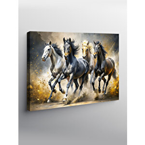 Kanvas Tablo Koşan Atlar 100x140 cm