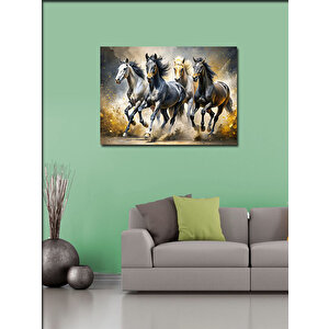 Kanvas Tablo Koşan Atlar 100x140 cm