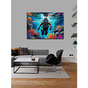 Kanvas Tablo Dalış Yapan Dalgıç 70x100 cm