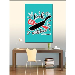 Kanvas Tablo Aşkla Pişirelim Mutfak Temalı 100x140 cm