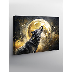 Kanvas Tablo Dolunay Ve Kurt 100x140 cm