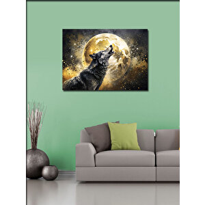 Kanvas Tablo Dolunay Ve Kurt 100x140 cm