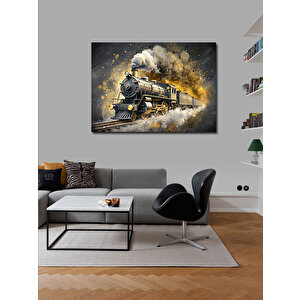 Kanvas Tablo Lokomotif Buharlı Tren 100x140 cm