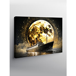 Kanvas Tablo Dolunay Ve Gemi 70x100 cm
