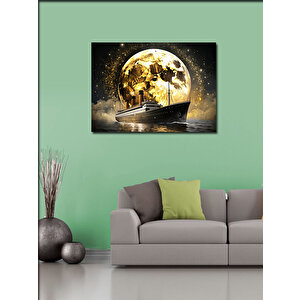 Kanvas Tablo Dolunay Ve Gemi 70x100 cm