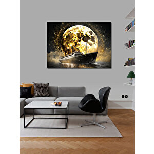 Kanvas Tablo Dolunay Ve Gemi 70x100 cm