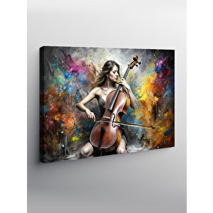 Kanvas Tablo Çello Çalan Kadın 70x100 cm