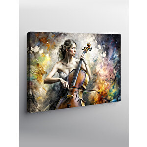 Kanvas Tablo Çello Çalan Kadın 70x100 cm