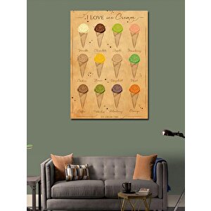 Kanvas Tablo Dondurma Türleri 70x100 cm