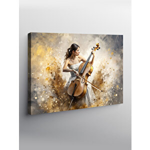 Kanvas Tablo Çello Çalan Kadın 100x140 cm
