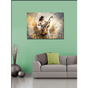 Kanvas Tablo Çello Çalan Kadın 100x140 cm