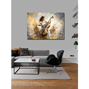 Kanvas Tablo Çello Çalan Kadın 100x140 cm