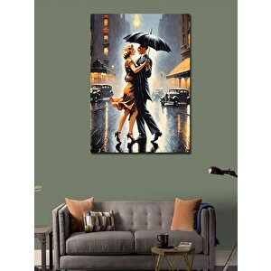 Kanvas Tablo Yağmurda Sarılan Çift 70x100 cm