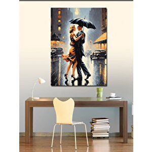 Kanvas Tablo Yağmurda Sarılan Çift 70x100 cm