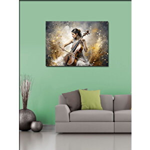 Kanvas Tablo Çello Çalan Kadın 70x100 cm