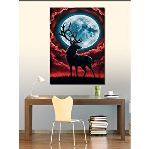 Kanvas Tablo Dolunay Ve Geyik 70x100 cm