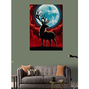 Kanvas Tablo Dolunay Ve Geyik 70x100 cm